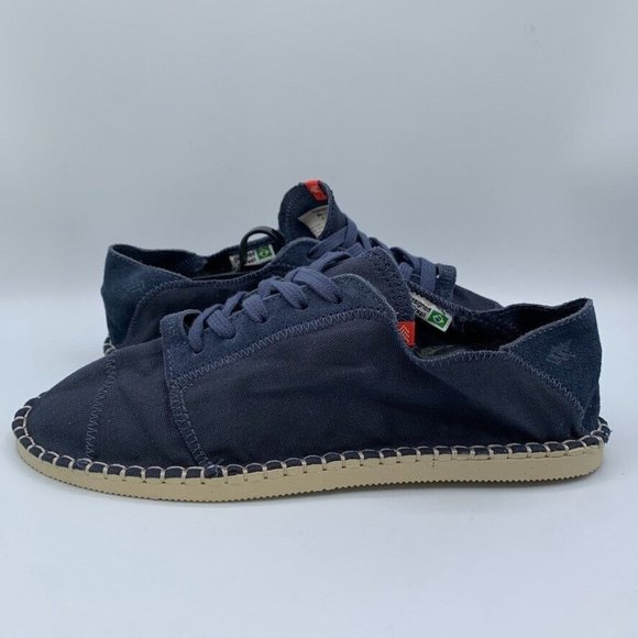 Havaianas Alpargatas Origine II Lace Up Sneakers Espadrille Size Womens 11 Blue - Picture 3 of 10